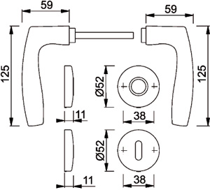HOPPE Objektgarnitur VITÓRIA *M1515/23KV/23KVS* Kat.3 Produktbild BIGSKZ L