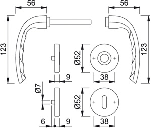 HOPPE Objektgarnitur TOKYO *M1710RH/42KV/42KVS* Kat.3 Produktbild BIGSKZ L