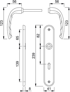 HOPPE Objektgarnitur TOKYO *M1710RH/265* Kat.3 Produktbild BIGSKZ L