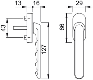Fenstergriff 099KH/U26 10/32 F9 Produktbild BIGSKZ L