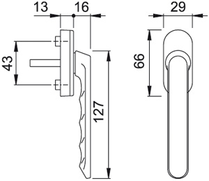 Fenstergriff 099KH/U26 10/32 F1 Produktbild BIGSKZ L