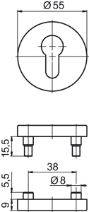 OGRO Schlüsselrosettenpaar *PR6612* Produktbild BIGSKZ L