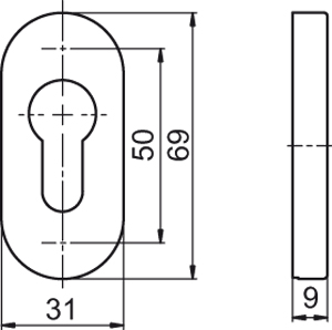 Schlüsselrosette PR6679FS PZ F1 Produktbild BIGSKZ L