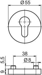 OGRO Schlüsselrosette *PR6612DU* Produktbild BIGSKZ L