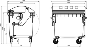 Müllgroßbehälter 1100 l PVC grün Produktbild BIGSKZ L