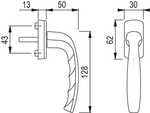 HOPPE Fenstergriff NEW YORK 0810/U10 - inkl. Schrauben Produktbild BIGSKZ L