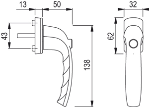 HOPPE Fenstergriff NEW YORK 0810SV/U10 Druckknopf - inkl. Schrauben Produktbild BIGSKZ L