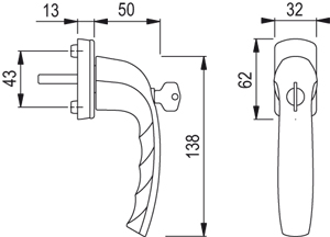 HOPPE Fenstergriff NEW YORK 0810SVS/U10 Druckknopf-Schließzylinder - inkl. Schrauben Produktbild BIGSKZ L