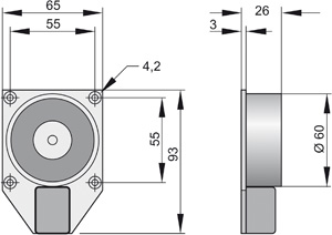 Türhaftmagnet THM 425 Produktbild BIGSKZ L