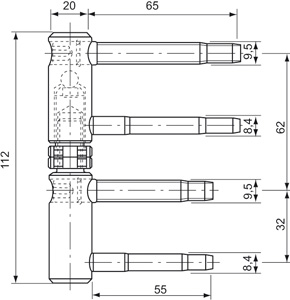 SFS Türband SASSBA 12R-20 Rahmenzapfen 55 mm Produktbild BIGSKZ L