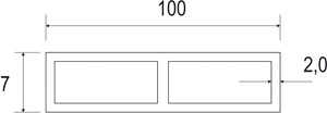 Kammerprofil 100x7 mm Lg. 6,00 m ohne Nase, VE: 60 m Cremeweiß Produktbild BIGSKZ L