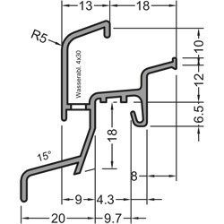 Regenschiene Donau 22/20 F Ral 9016 VE60 Produktbild BIGSKZ L