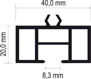 Aufdopplungsprofil 40x20mm Lg. 6,00m Weiß, VE: 60m Produktbild BIGSKZ L
