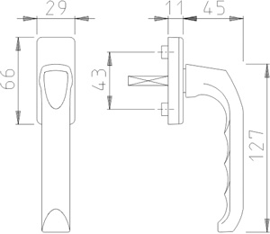 Fenstergriff 013/U34 10/32 F9016 Produktbild BIGSKZ L