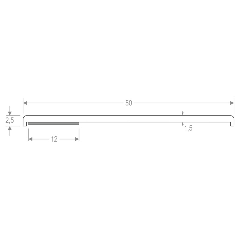 greenteQ PVC-Flachleisten mit abgerundeten Ecken und Schaumklebebband Produktbild BIGSKZ L
