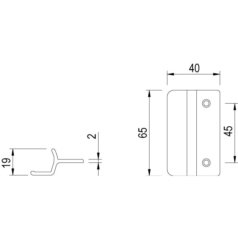 greenteQ Glasfalzgriffe mit Steg in verschiedenen Farben Produktbild BIGSKZ L