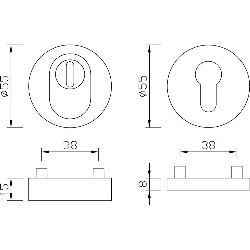 greenteQ Schutzrosettenpaar ZA PZ rund 15mm ER product photo BIGSKZ L