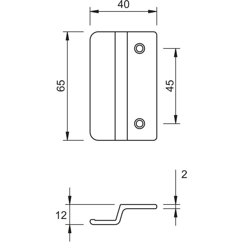greenteQ Glasfalzgriffe ohne Steg inkl. Befestigung product photo BIGSKZ L