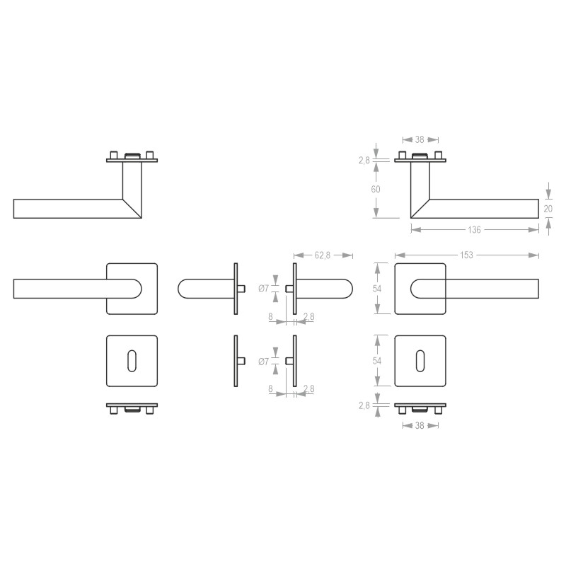 greenteQ Zimmertürgarnitur Q DG61.ER.QFR product photo BIGSKZ L