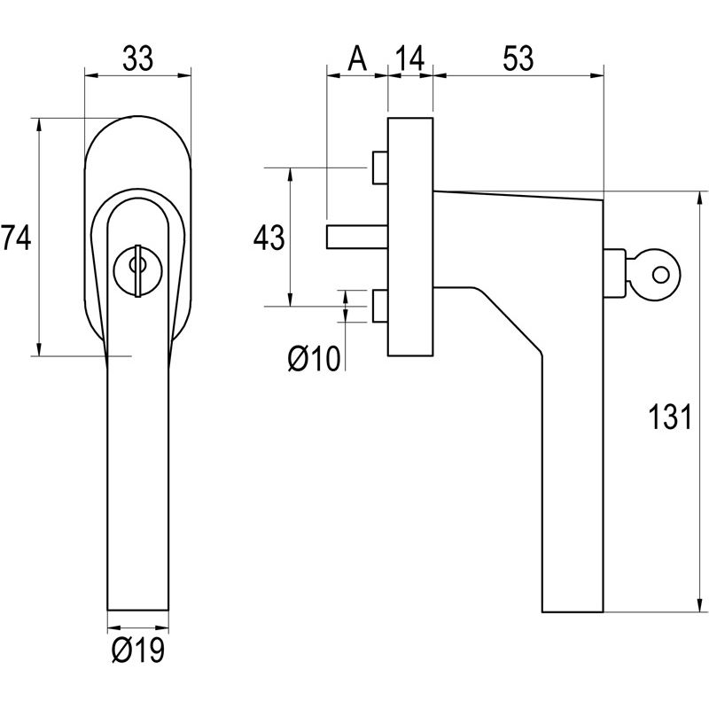 greenteQ Fenstergriff FG61.TBT1.SG100.ER abschließbar - 100NM inkl. Schrauben product photo BIGSKZ L