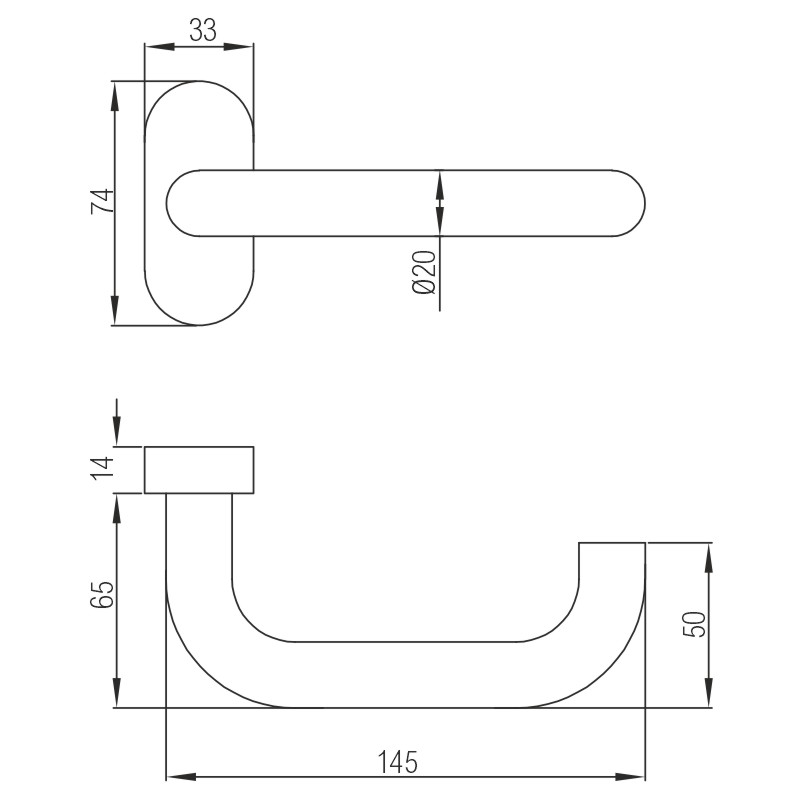greenteQ Drückerlochteil auf ovaler Rosette Q DG60H.ER.OR.LT product photo BIGSKZ L