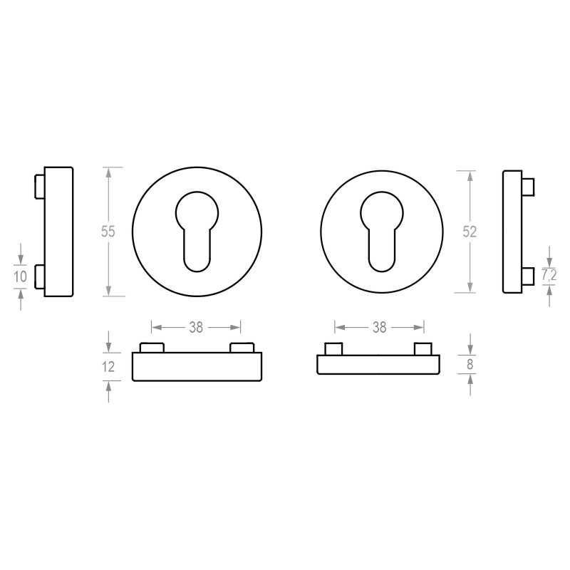 greenteQ Schutzrosettenpaar PZ 12 mm ER Produktbild BIGSKZ L