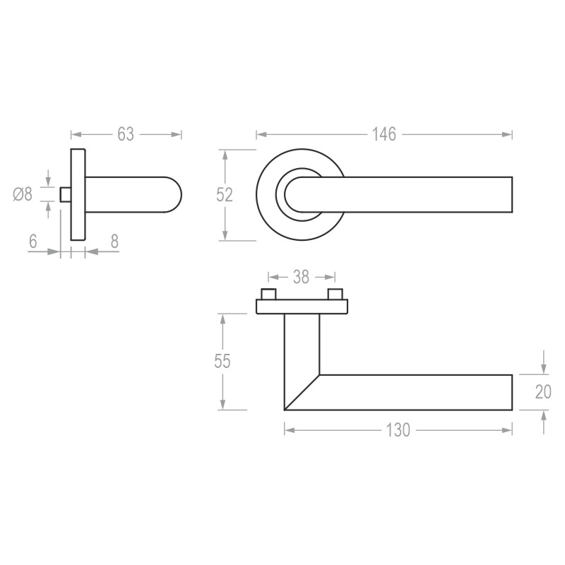 greenteQ Drückerlochteil auf runder Rosette DG 61.ER.RS.LT product photo BIGSKZ L