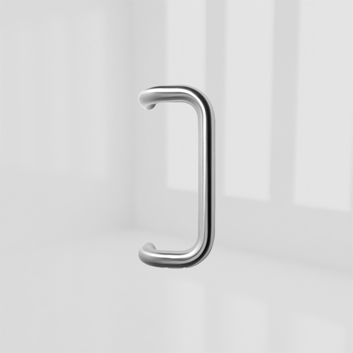 TG 10.ER.GKL CRANKED D PULL HANDLE 300mm SS MATT product photo BIGPIC L