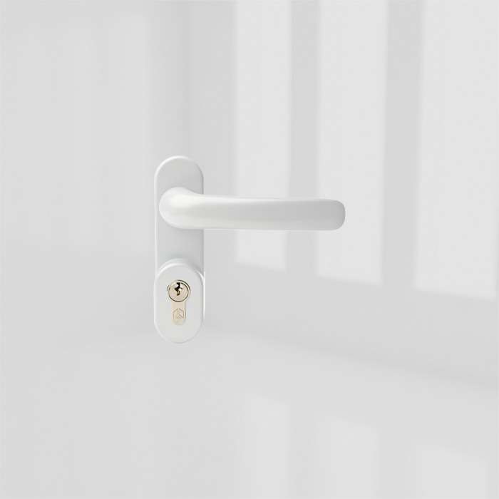 OUTSIDE ACCESS C/W LEVER & CYLINDER WHITE product photo BIGPIC L