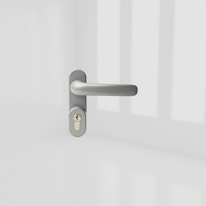 OUTSIDE ACCESS C/W LEVER & CYLINDER SILVER product photo BIGPIC L