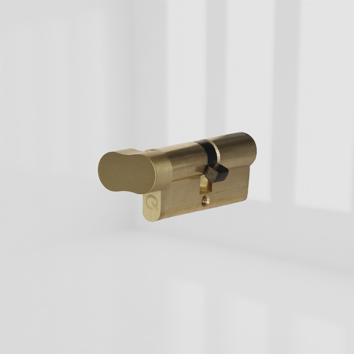 K45/50 BRASS GAMMA CYL 6PIN ANTI-DRILL THUMB TURN product photo BIGPIC L