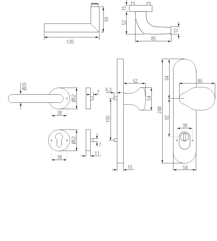 greenteQ Комплект предпазни шпионки Combi DG61.S216.ZA.ER.NSKWK.ES1 PZ 92 продуктова снимка BIGSKZ L