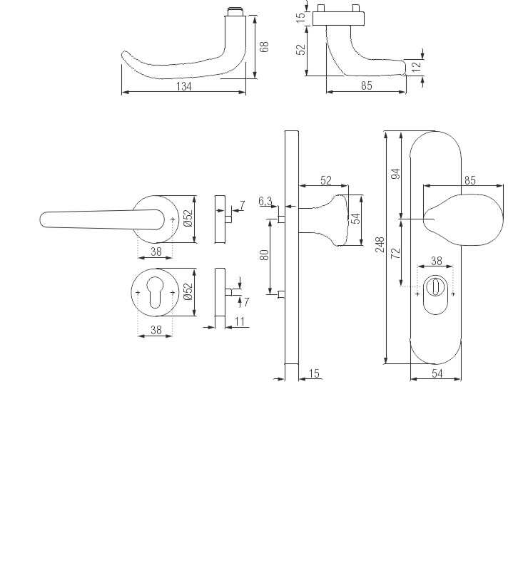 greenteQ Комплект предпазни шпионки Combi DG65.S216.ZA.ER.NSKWK.ES1 PZ 72 продуктова снимка BIGSKZ L