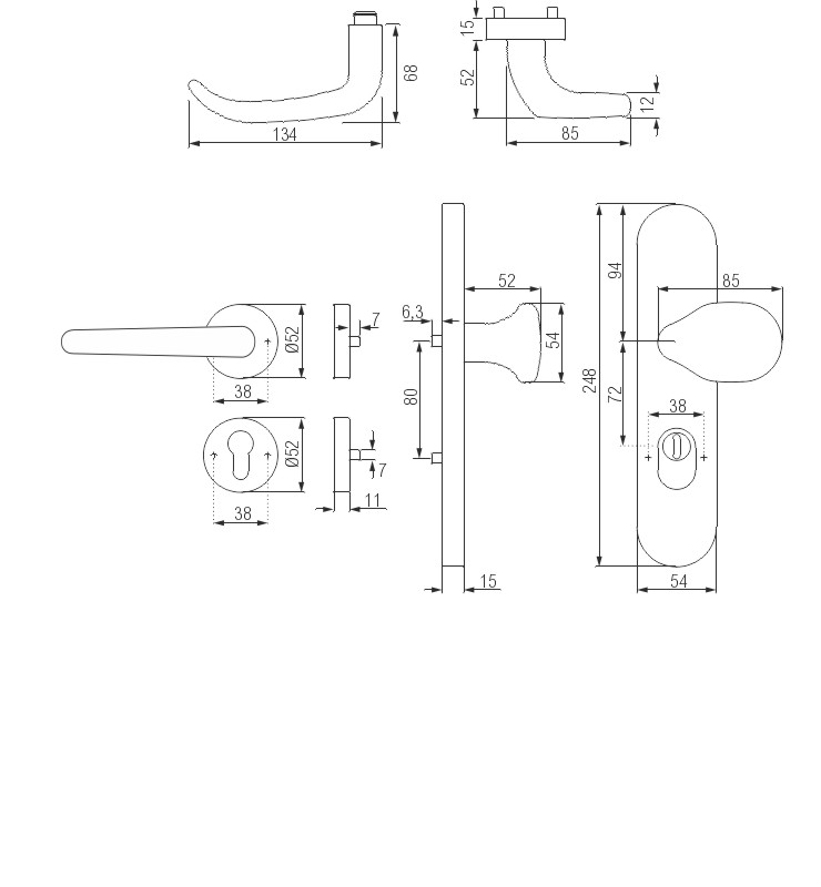 greenteQ Комплект предпазни шпионки Combi DG65.S216.ZA.ER.NSKWK.ES1 PZ 72 продуктова снимка BIGSKZ L