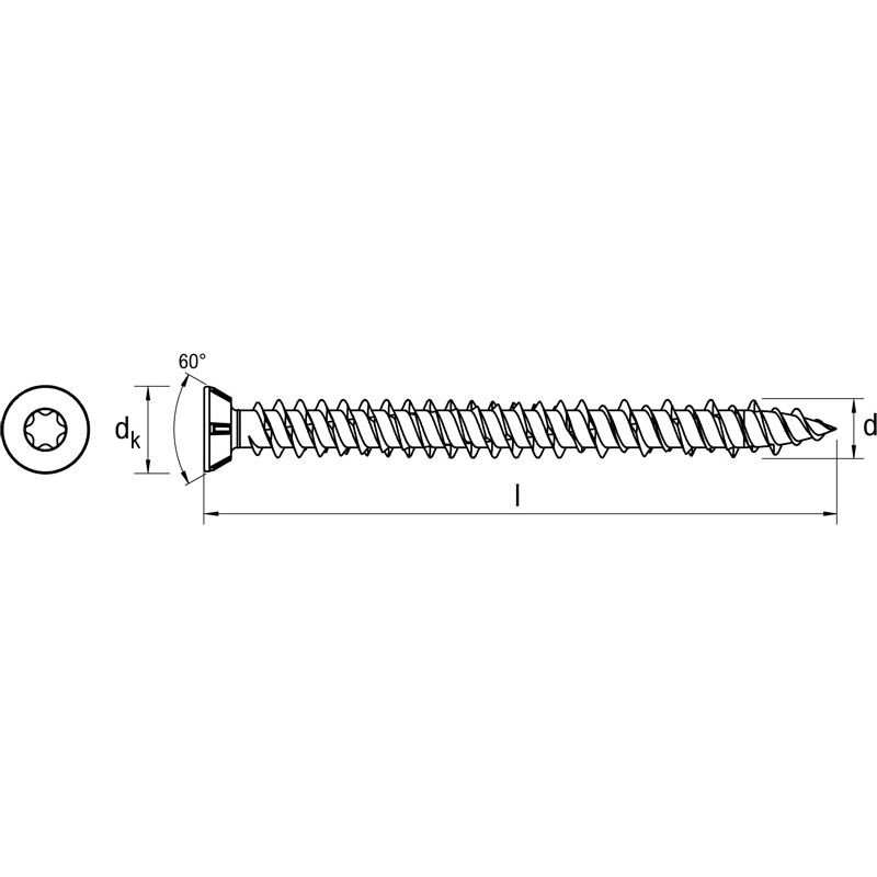 Q F. rámový šroub T30 7,5x252 SK RC2 product photo BIGSKZ L