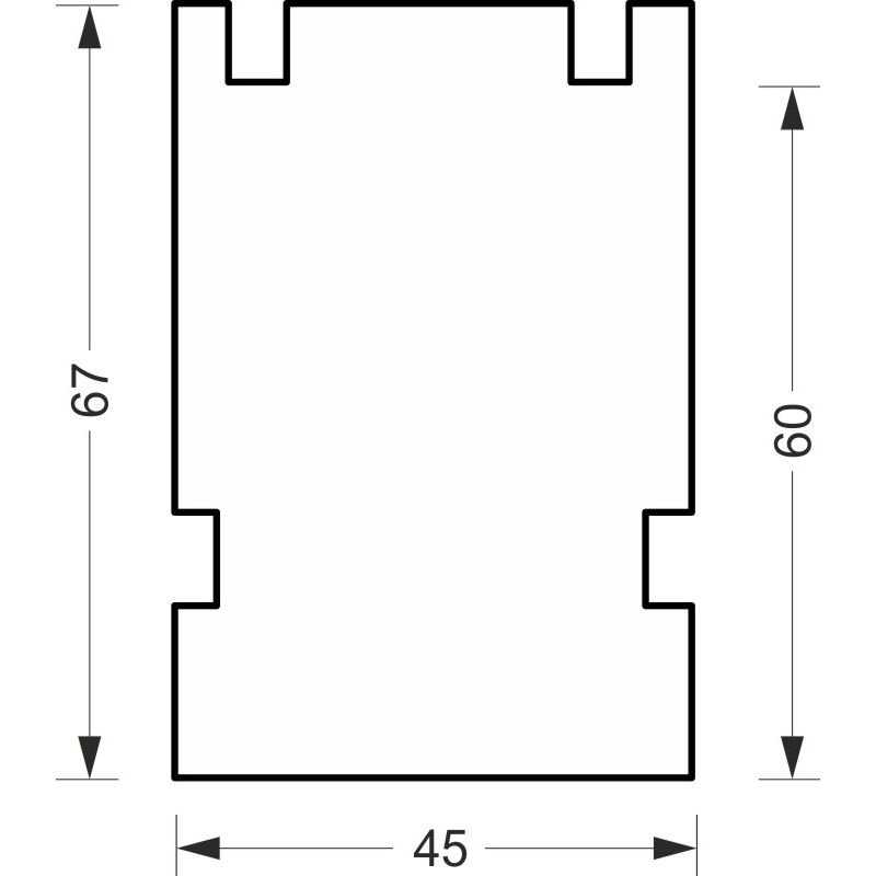 greenteQ izolační parapetní profil pro WDVS, vysoce těsnící, hodnota U=0,84, 2350 x 45 x 60mm, vhodný pro Inoutic Eforte fotografie výrobku BIGSKZ L