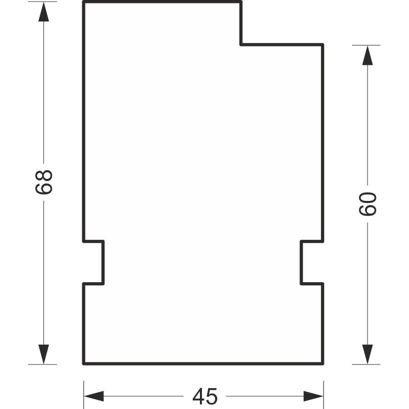 greenteQ izolační parapetní profil pro WDVS, vysoce těsnící, hodnota U=0,84, 2350 x 45 x 60mm, vhodný pro Rehau Synego fotografie výrobku BIGSKZ L