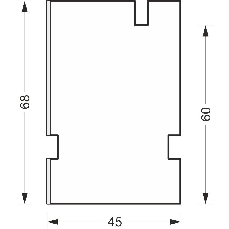 greenteQ  izolační parapetní profil pro WDVS, vysoce těsnící, hodnota U=0,84, 2350 x 45 x 60mm, jednostranně 1mm PVC bílá,  vhodný pro Rehau Geneo / E fotografie výrobku BIGSKZ L