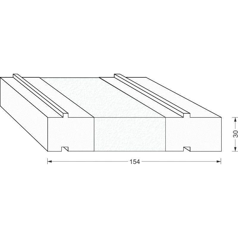 greenteQ spodní izolační podklad.profil pro HS-portály-zdvižně/posuvné dveře 2350x30/33x156, frézovaný, bez PVC-vrstvy pro systém Vekaslide 70 fotografie výrobku BIGSKZ L