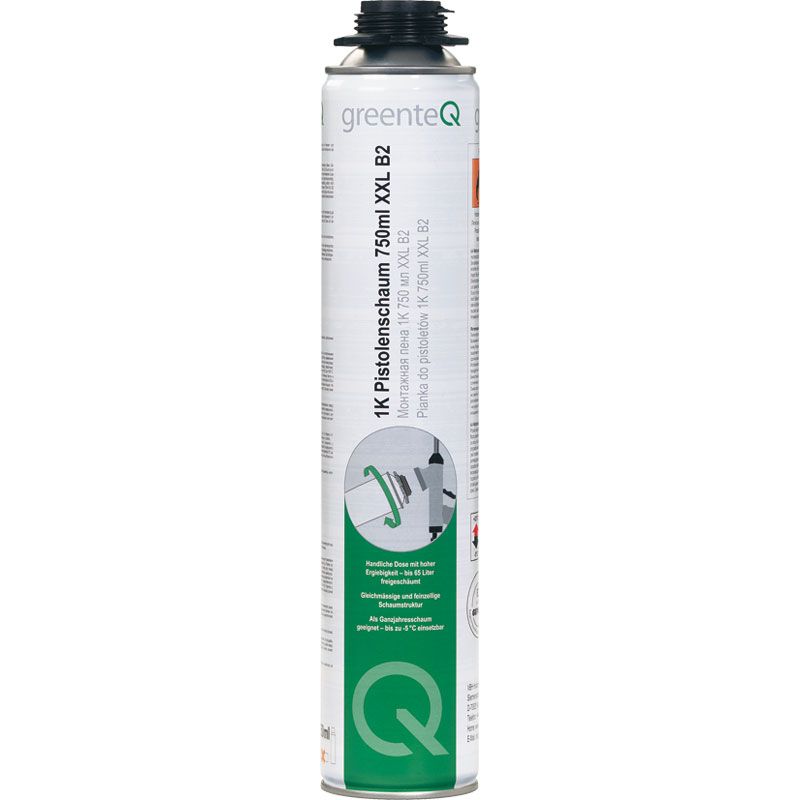 greenteQ 1K-Pistolenschaum XXL B2 750ml o.PDR D/RUS/PL Produktbild BIGPIC L