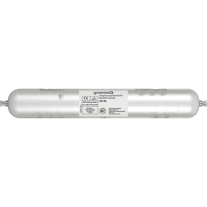 greenteQ Silikon Verglasungsdichtstoff 600 ml Ral 9010 Produktbild BIGPIC L