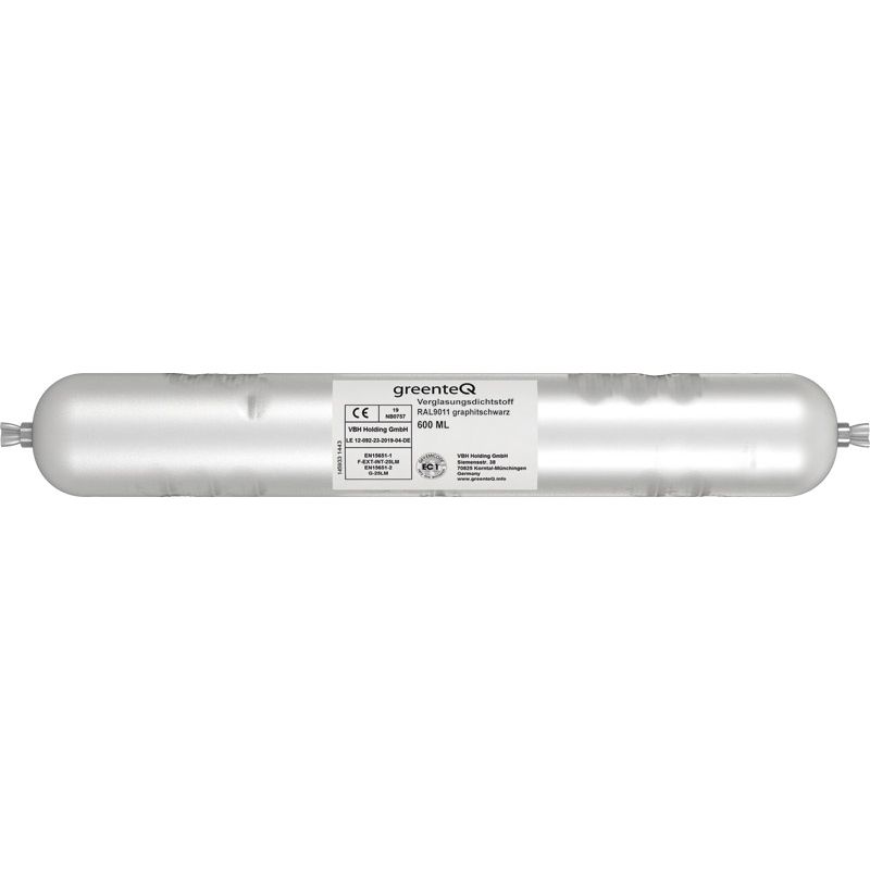 greenteQ Silikon Verglasungsdichtstoff 600 ml Ral 9011 product photo BIGPIC L