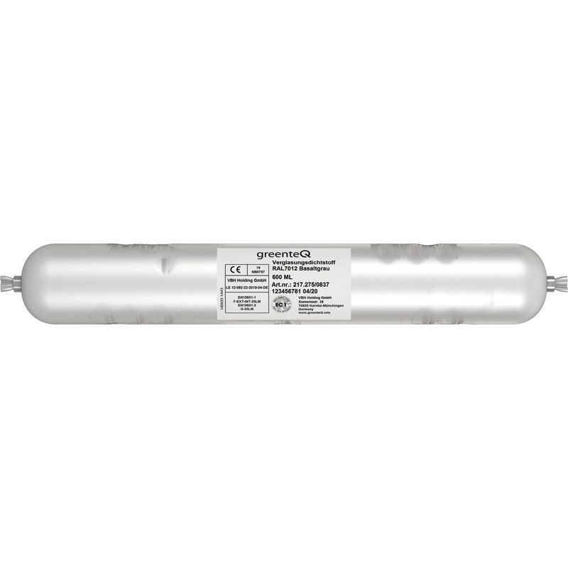 greenteQ Silikon Verglasungsdichtstoff 600 ml Ral 7012 Produktbild BIGPIC L