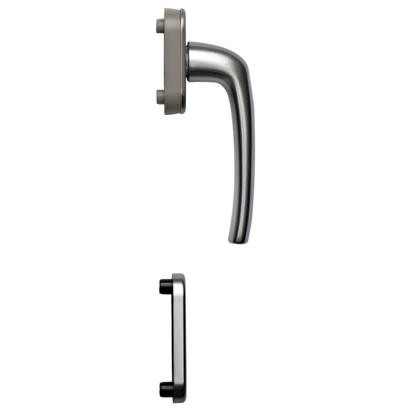 greenteQ Balkontürhalbgarnitur BTHG10.GR-I.AL F9, Innenseite, 10 mm Nocken, M5 / 7 mm Vierkantaufnahme, PZ mit Feder product photo BIGPIC L