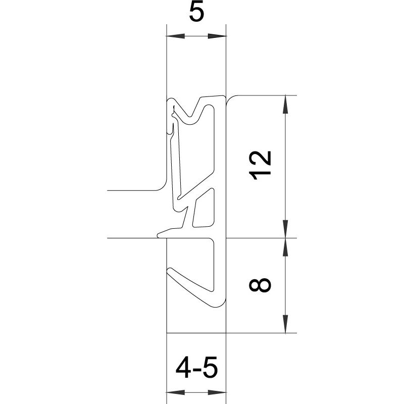 greenteQ Flügelfalzdichtung 12 TPE graphitgr VE150 product photo BIGSKZ L