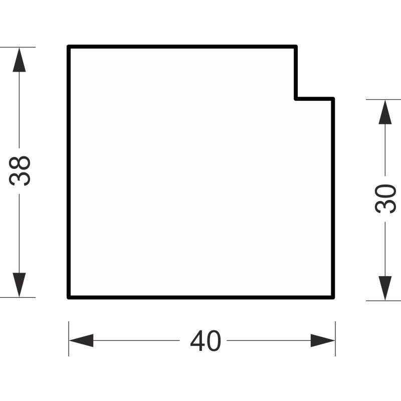 greenteQ Fensterbankanschluss-Dämmprofil hochdämmend 0,95 Uwert, 2350 x 40 x 30 mm, passend für Gealan S8000 iQ Produktbild BIGSKZ L