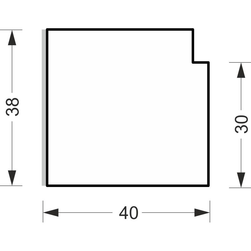 greenteQ  Fensterbankanschluss-Dämmprofil hochdämmend 0,84 Uwert, 2350 x 40 x 30 mm, einseitig 1 mm PVC weiß, passend für Profine 76 AD, KBE 76 AD, Kö Produktbild BIGSKZ L