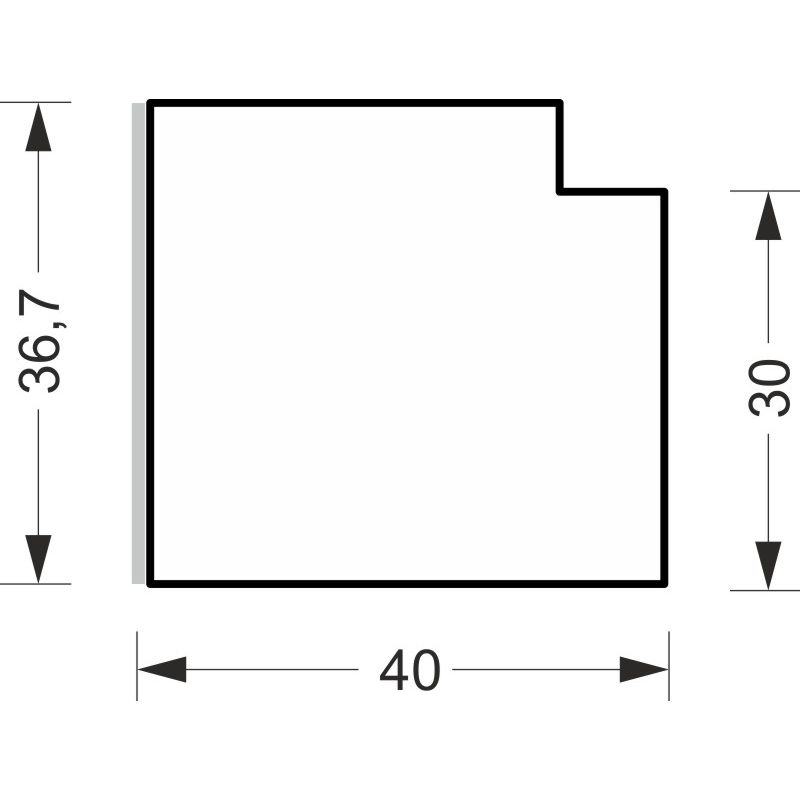 greenteQ  Fensterbankanschluss-Dämmprofil hochdämmend 0,84 Uwert, 2350 x 40 x 30 mm, einseitig 1 mm PVC weiß, passend für Veka Softline 70 / 76 Produktbild BIGSKZ L