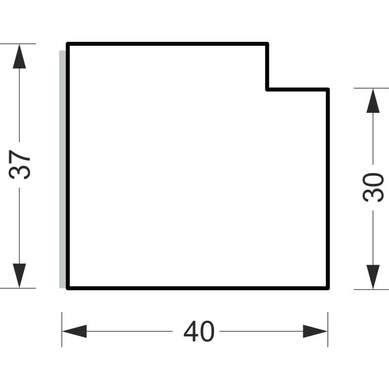 greenteQ  Fensterbankanschluss-Dämmprofil hochdämmend 0,95 Uwert, 2350 x 40 x 30 mm, einseitig 1 mm PVC weiß, passend für Inoutic Elite / Arcade Produktbild BIGSKZ L