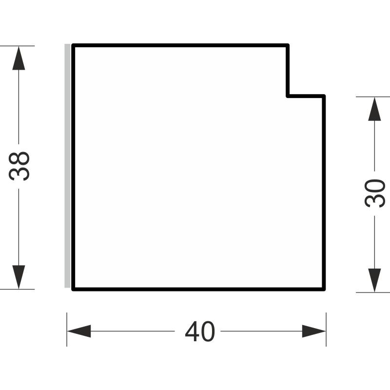 greenteQ Fensterbankanschluss-Dämmprofil hochdämmend 0,95 Uwert, 2350 x 40 x 30 mm, einseitig 1 mm PVC weiß, passend für Gealan S8000 iQ product photo BIGSKZ L